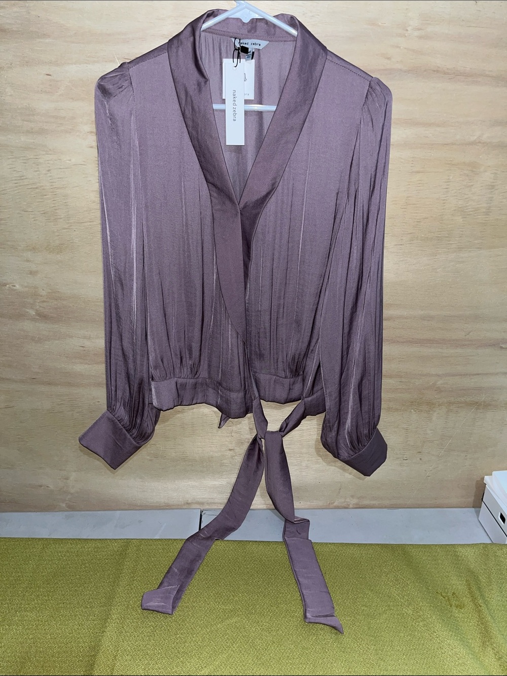 Zara Mauve Tie-Front Blouse